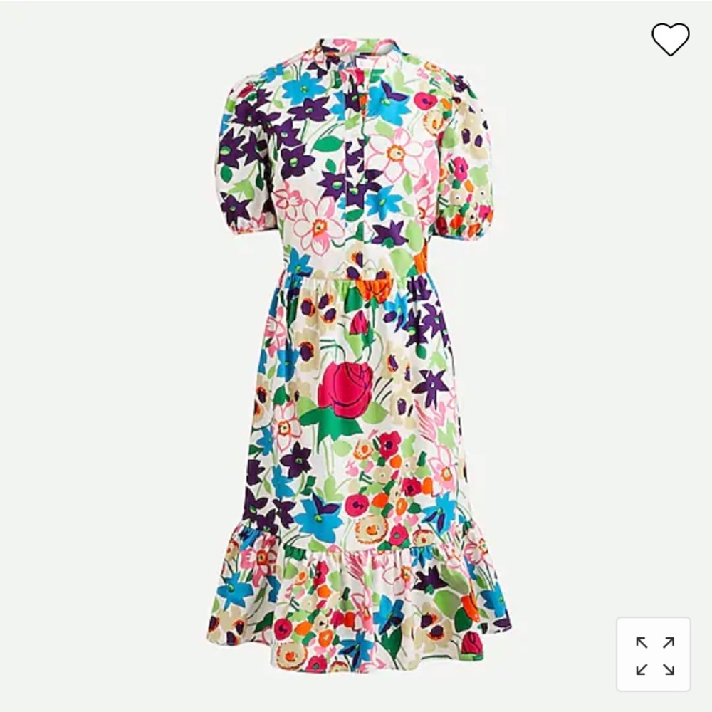J. Crew Puff-sleeve dress in vibrant garden print